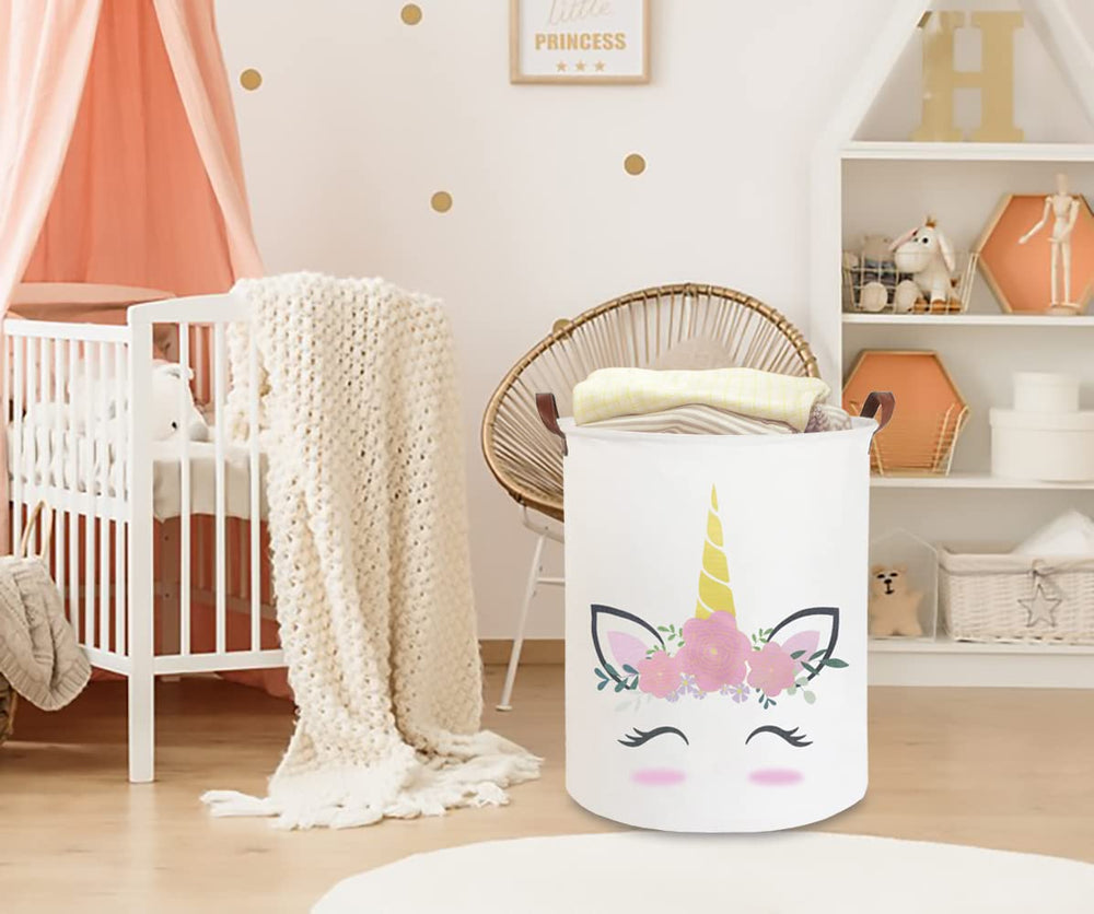 CLOCOR Pink Unicorn laundry basket collapsible for easy stowaway