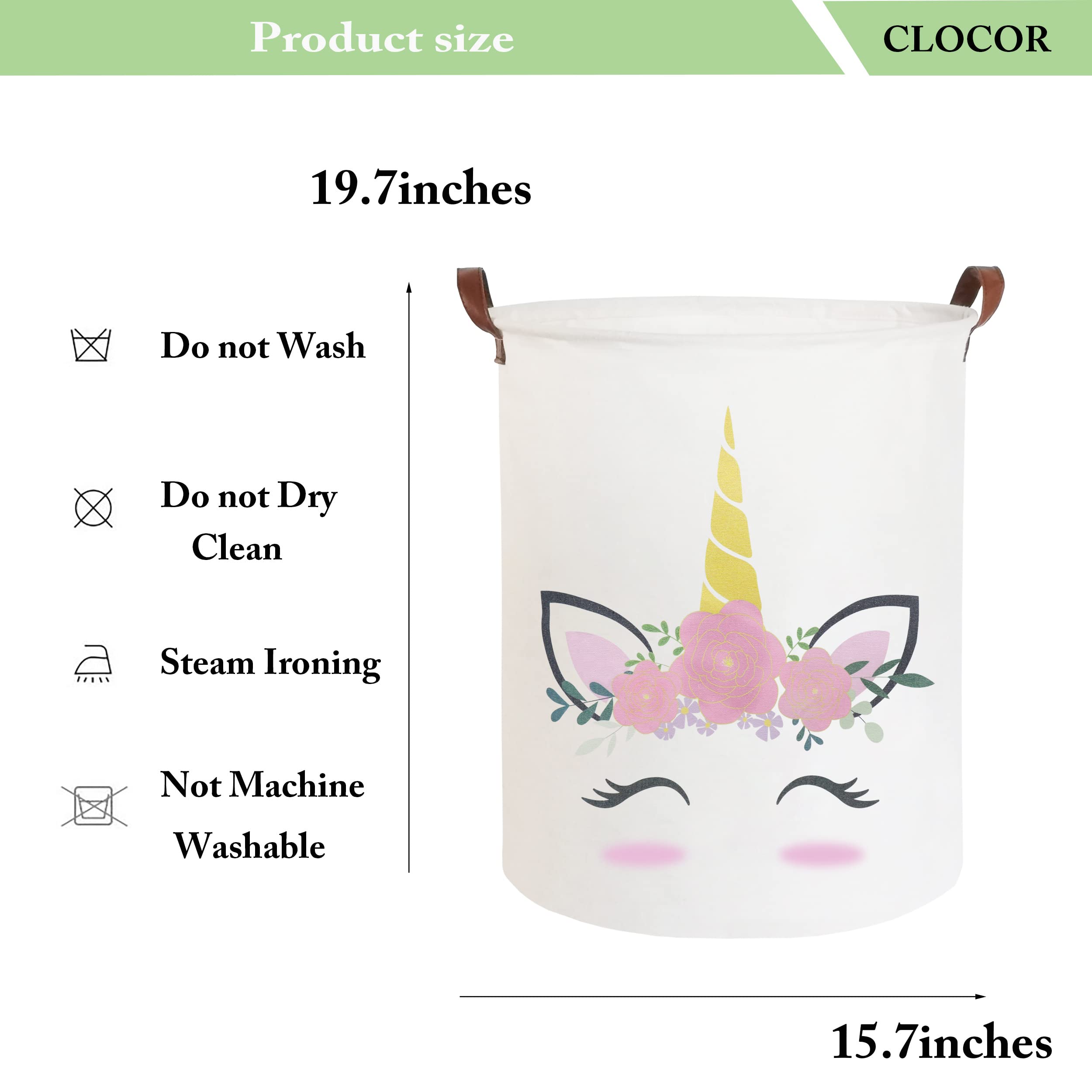 CLOCOR Pink Unicorn laundry basket in bathroom, tidy laundry solution