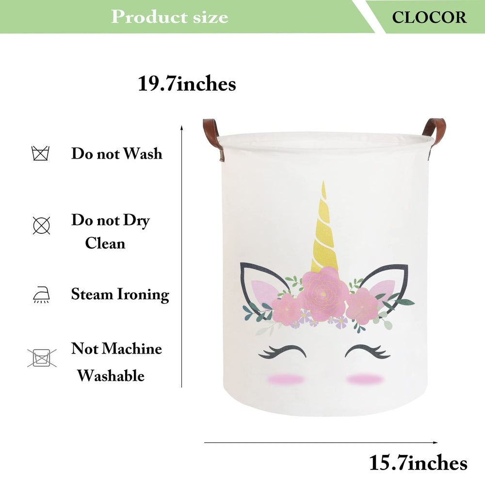CLOCOR Pink Unicorn laundry basket in bathroom, tidy laundry solution