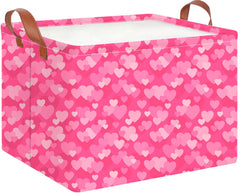CLOCOR rectangular pink basket heart print for stylish storage and easy cleanup.