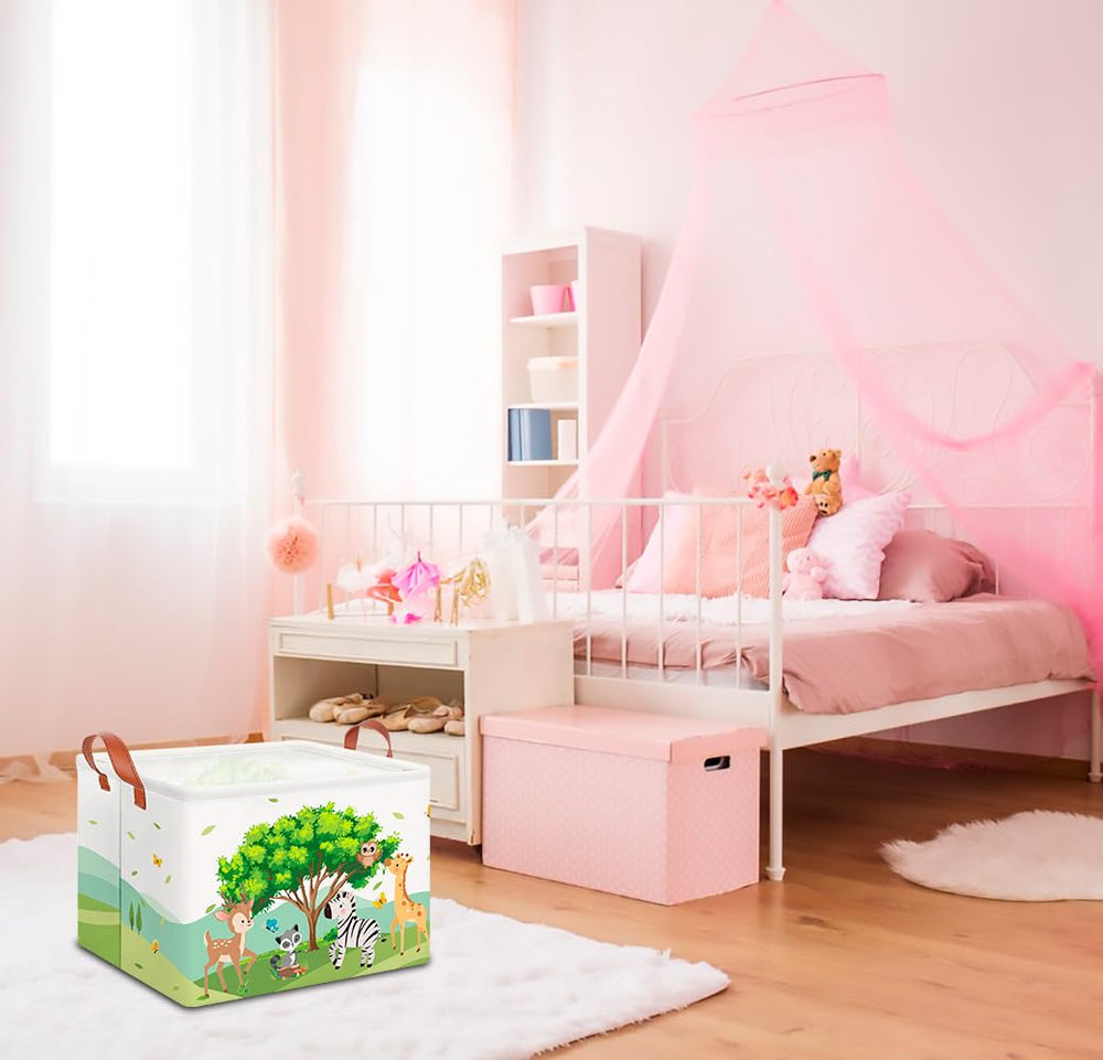 CLOCOR rectangular storage basket in a bedroom setting adding decorative storage