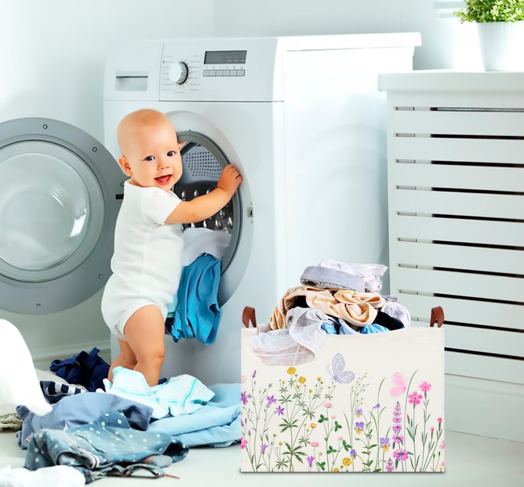 CLOCOR storage basket placed in a bedroom for organized clothing storage