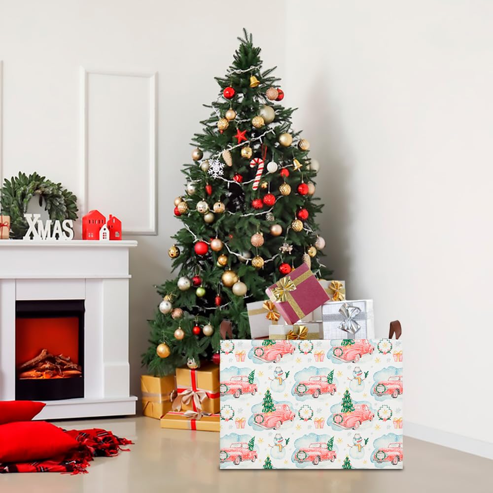 CLOCOR rectangular storage basket styled as a Christmas gift setup.