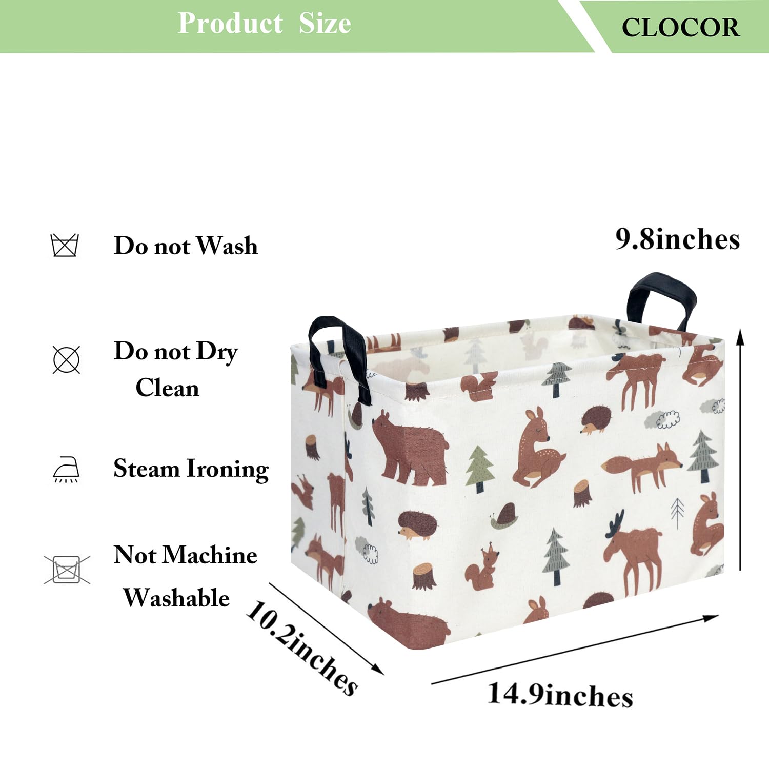 CLOCOR foldable storage basket stores flat when not in use
