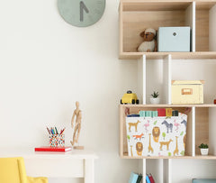 CLOCOR rectangular storage basket with handles for easy transport.