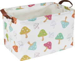 CLOCOR rectangular storage basket mushroom pattern, sturdy and stylish for organizing shelves
