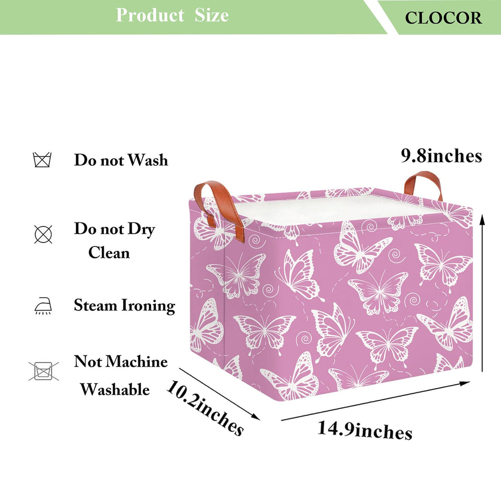 CLOCOR rectangular storage basket linen canvas material offers lightweight, durable storage