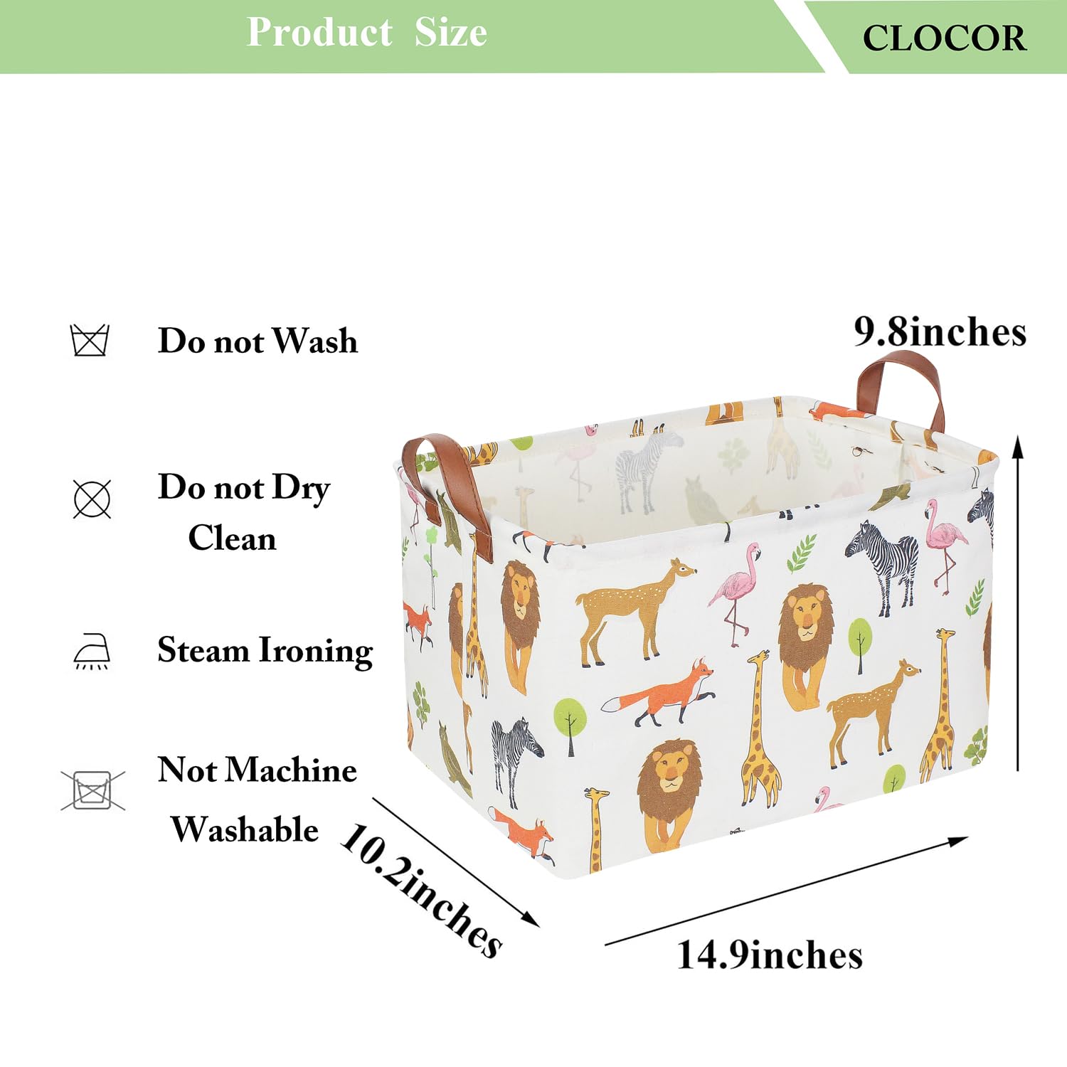 CLOCOR storage basket with woodland print enhances room decor.
