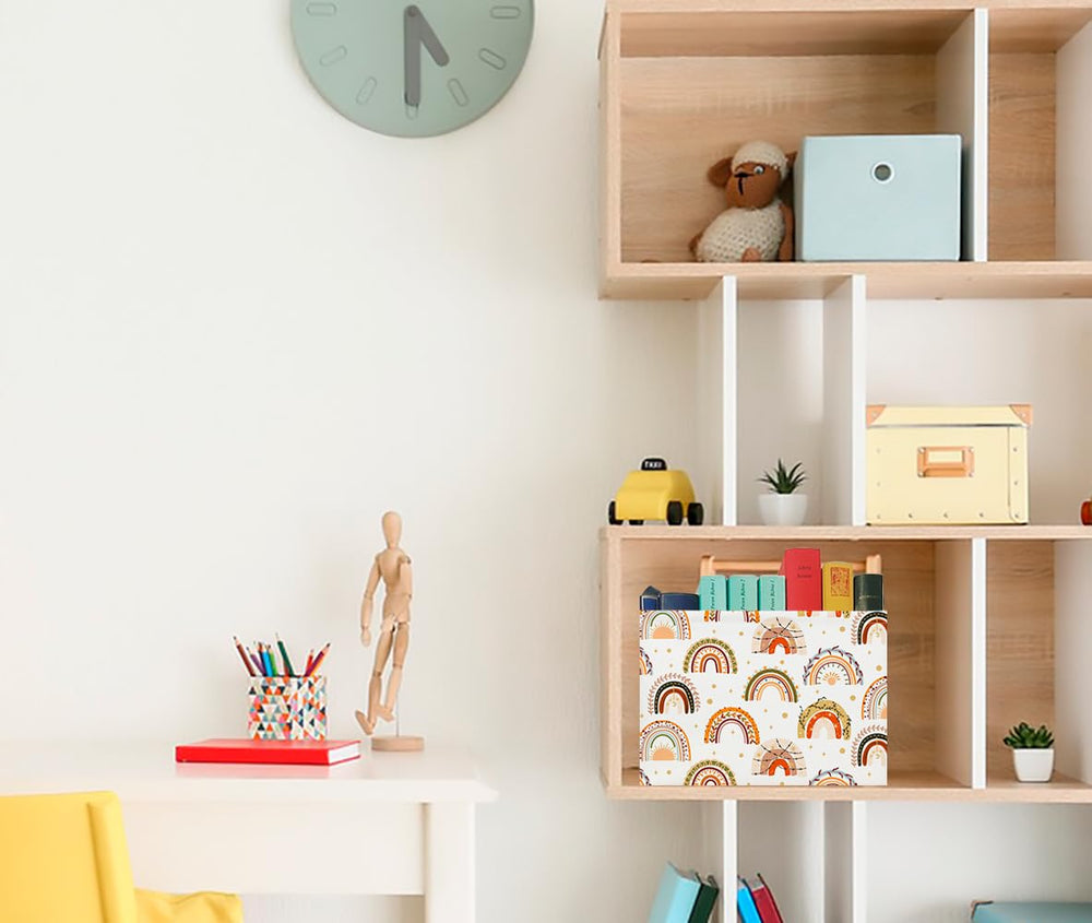 CLOCOR room decor boho rainbow adds charming accent while keeping toys organized.