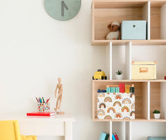 CLOCOR room decor boho rainbow adds charming accent while keeping toys organized.