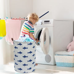 CLOCOR Round gift basket shark adds playful nursery decor and gifting charm.