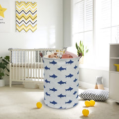 CLOCOR Shark baby clothes hamper round provides ample space for laundry.