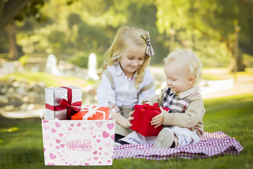 CLOCOR Valentines basket closeup pattern, kid-friendly design adds charming decor.