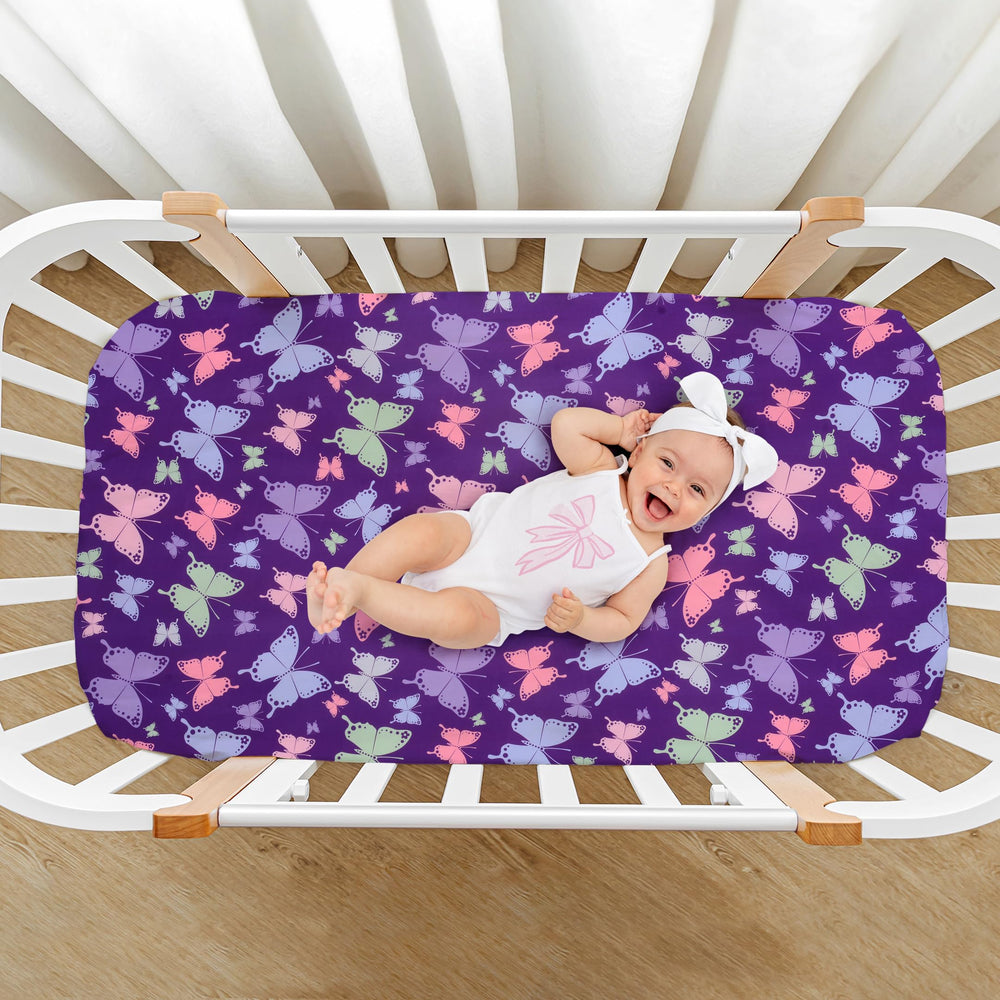 Cloele fitted sheet elastic edge keeps a secure fit on standard crib mattresses.
