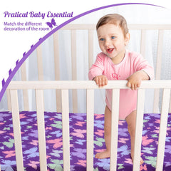 Cloele butterfly sheet on a standard crib mattress example.