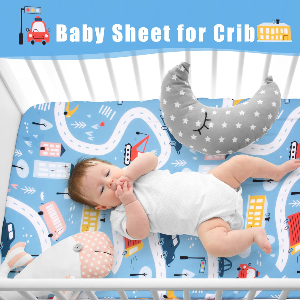 Cloele crib sheet features detailed stitching for a durable, secure fit