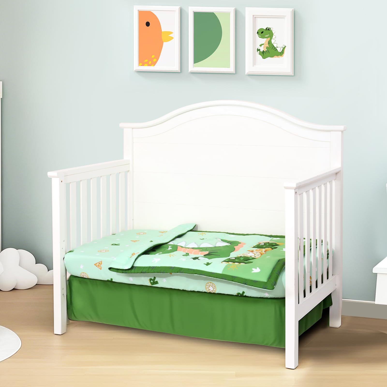 Cloele dinosaur blanket showcasing plush warmth and green color