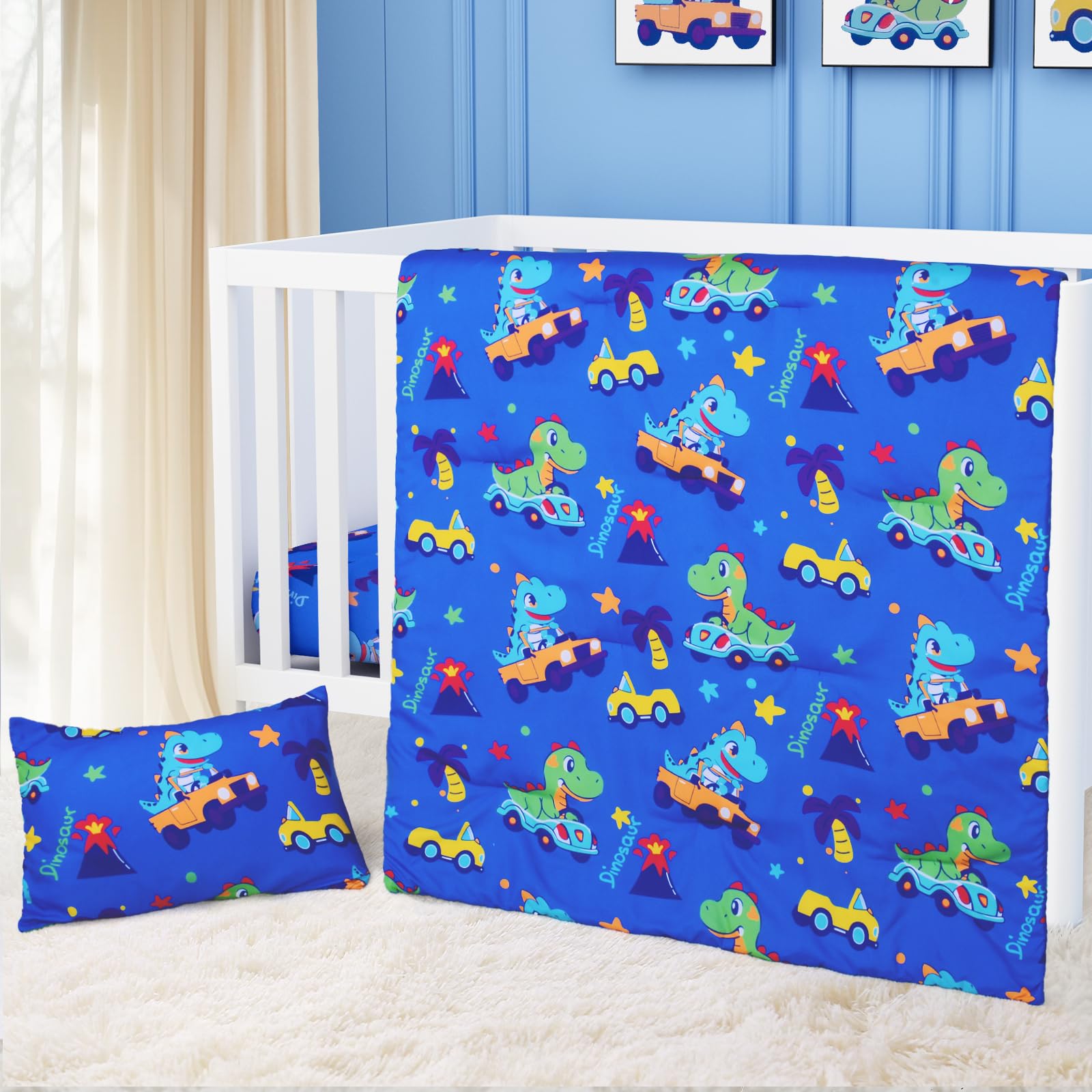 Cloele dinosaur crib bedding pillowcase provides a soft, gentle touch for baby sleep