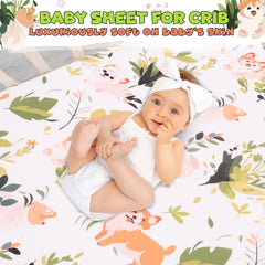 Cloele fitted crib sheet 52x28 fits standard cribs securely with elastic edge.