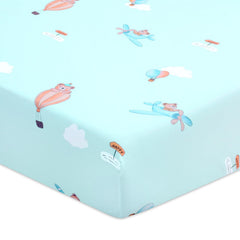 Cloele fitted crib sheet showing soft cotton texture for breathable comfort.