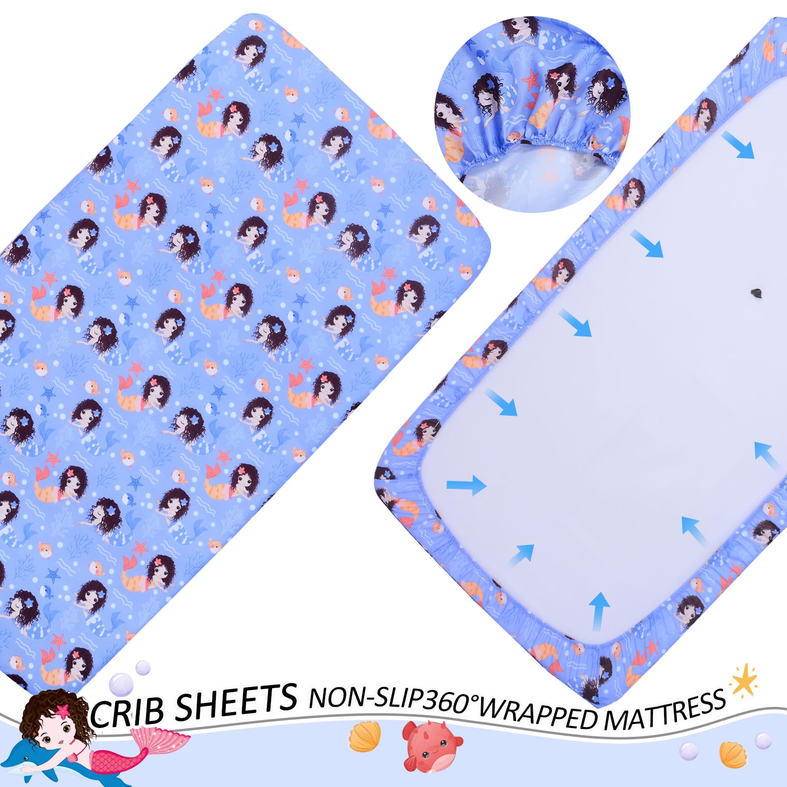 Cloele Mermaid sheet being machine washed, illustrating easy care and quick cleanup.
