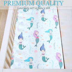 Cloele mermaids crib sheet fits standard crib mattress for easy use