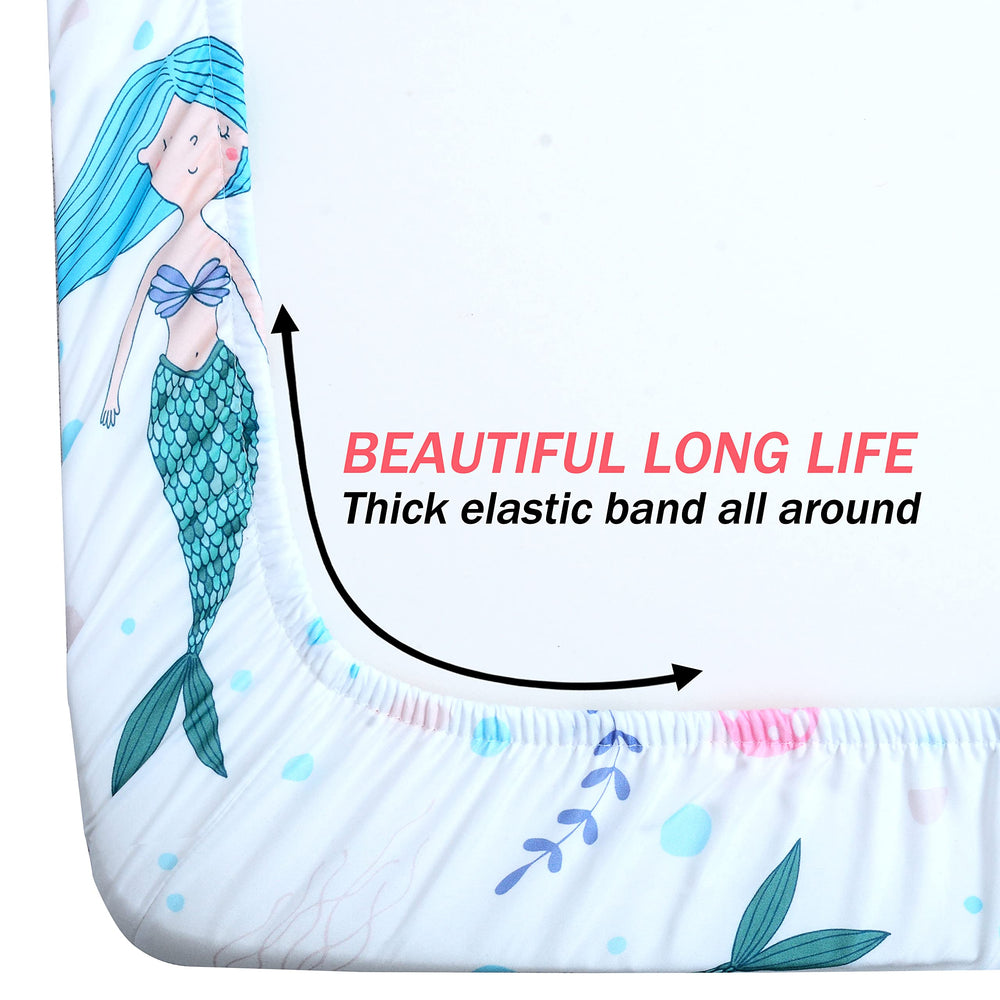 Cloele mermaids crib sheet gift-ready packaging and presentation