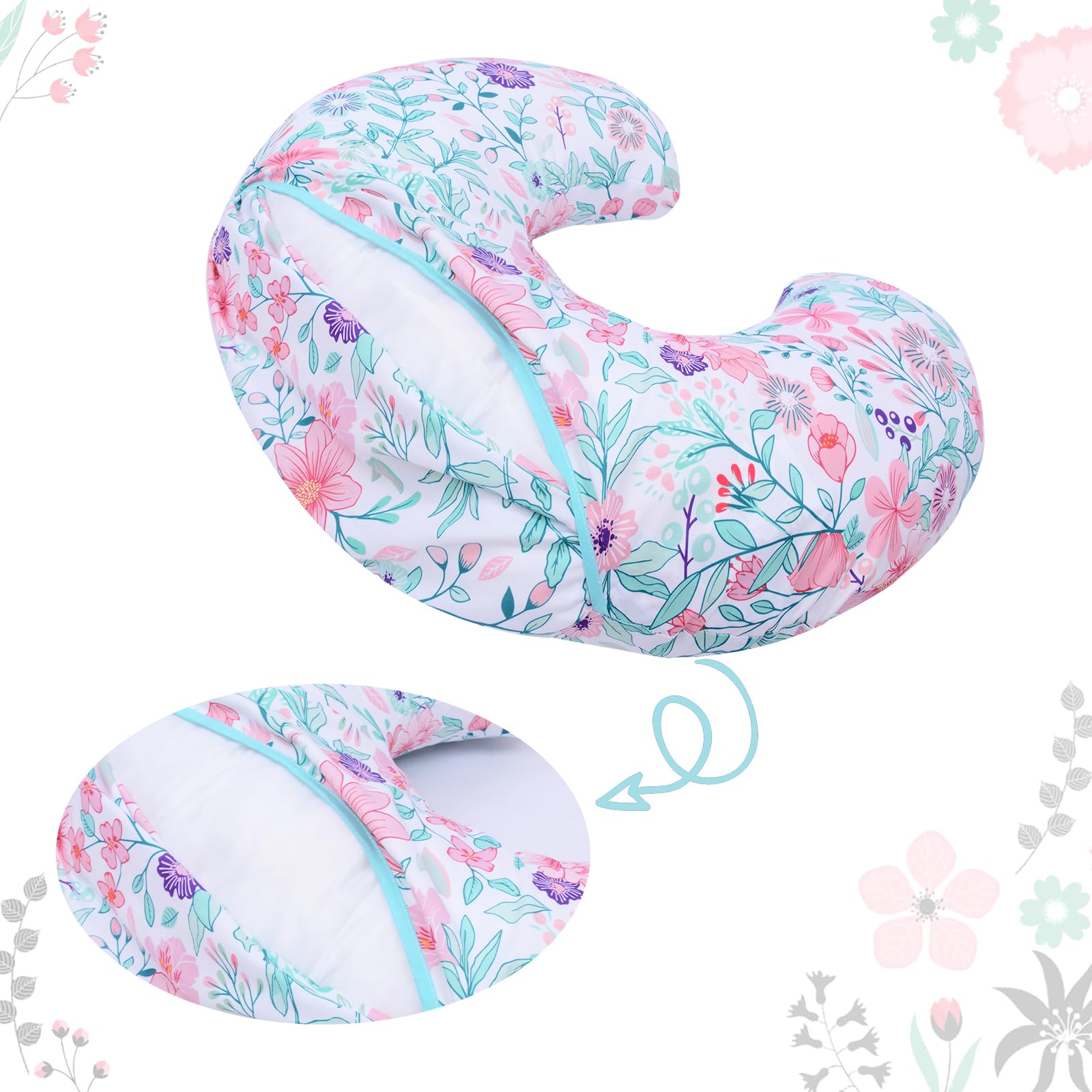 Cloele nursing pillow cover machine-washable care keeps softness over time.