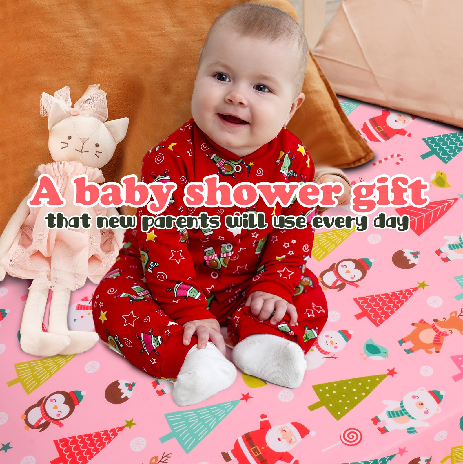 Cloele pink animal print nursery sheet enhances cozy sleep space