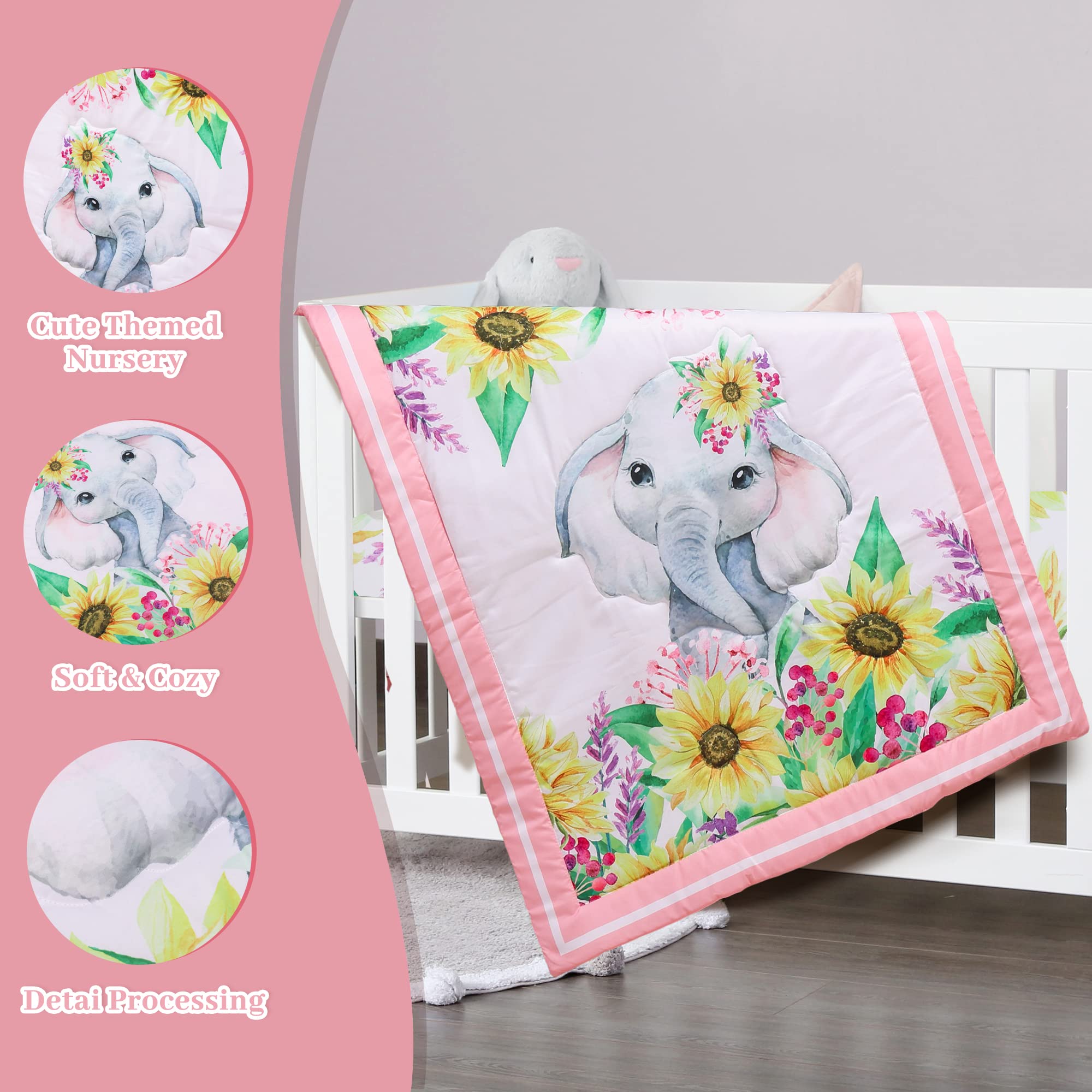 Cloele pink crib sheet 52x28 offers breathable comfort for restful sleep.