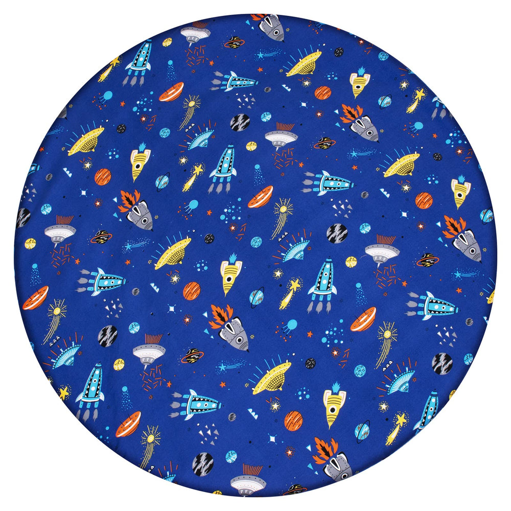 Cloele round crib sheet colorful-prints retain vibrant look after washes.