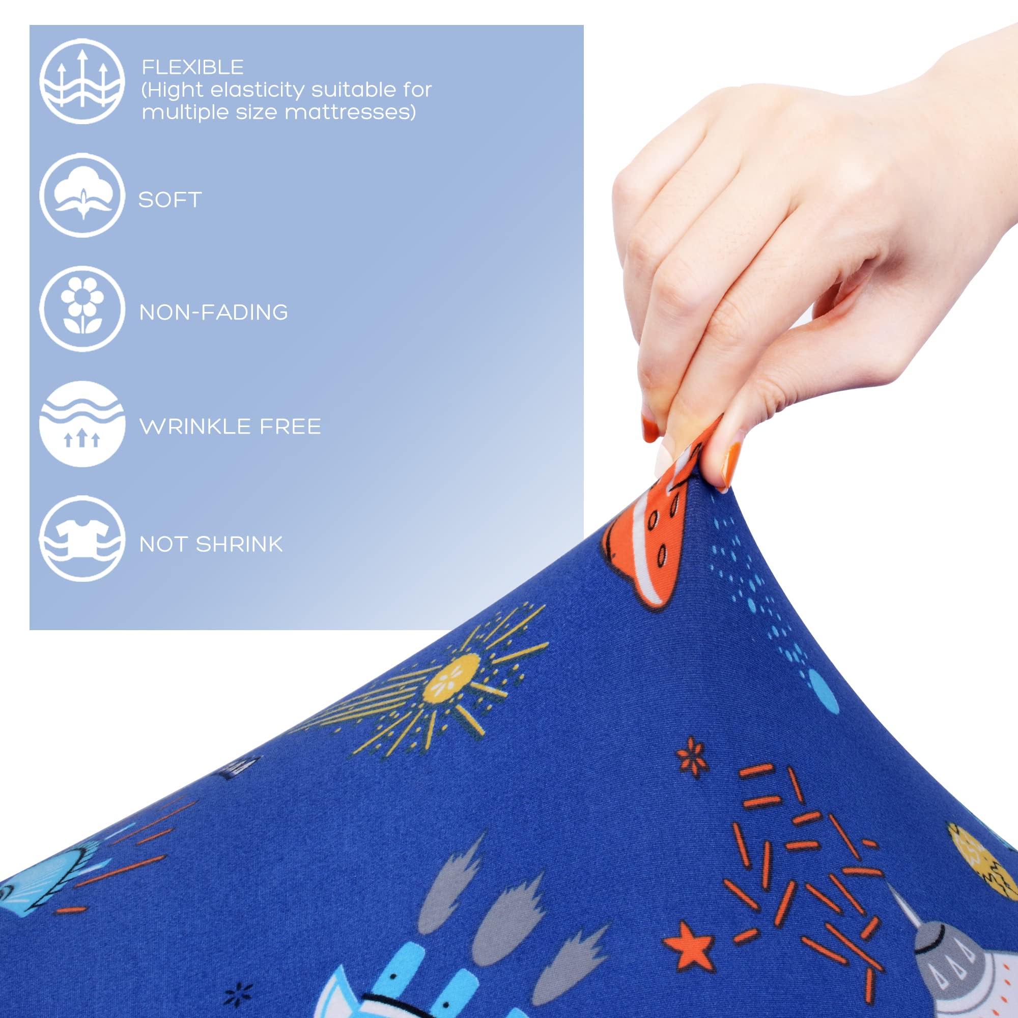 Cloele round crib sheet perfect-fit 42x42-5 demonstrates snug round mattress fit.