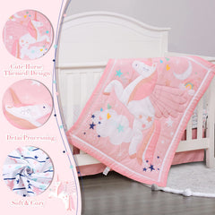Cloele unicorn pillowcase close-up for gentle baby sleep comfort