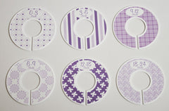 Closet Doodles dividers on a rod show 3.5 inch size and 1-3/8 inch center hole for easy hanging.