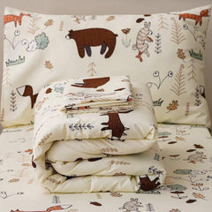 CLOTHKNOW yellow bear pillowcase pair, gentle sleep surface for toddlers.