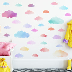 clothmile clouds wall decal room setup demonstrates dreamy sky for bedrooms