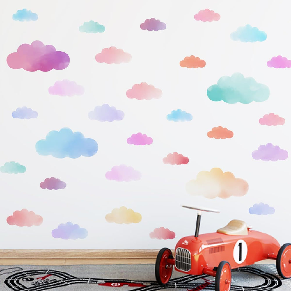 clothmile colorful clouds sticker closeup showing vibrant hues for kid-friendly decor