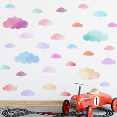 clothmile colorful clouds sticker closeup showing vibrant hues for kid-friendly decor
