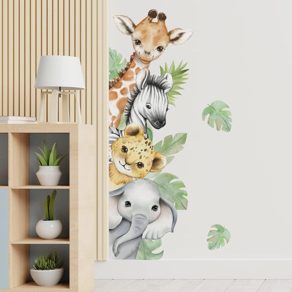 clothmile elephant watercolor wall sticker adds playful safari charm to nurseries and classrooms.