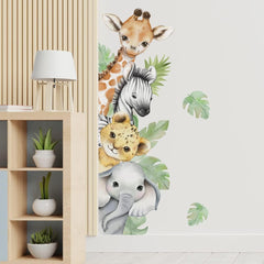 clothmile elephant watercolor wall sticker adds playful safari charm to nurseries and classrooms.