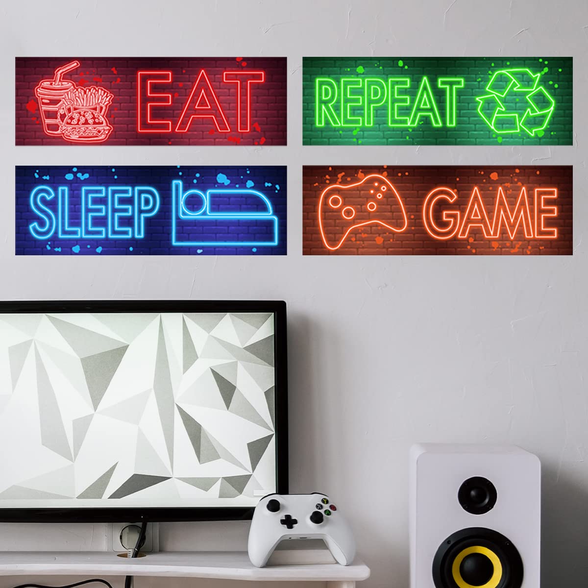 clothmile neon game room decal ready-to-apply with easy peel-and-stick process.