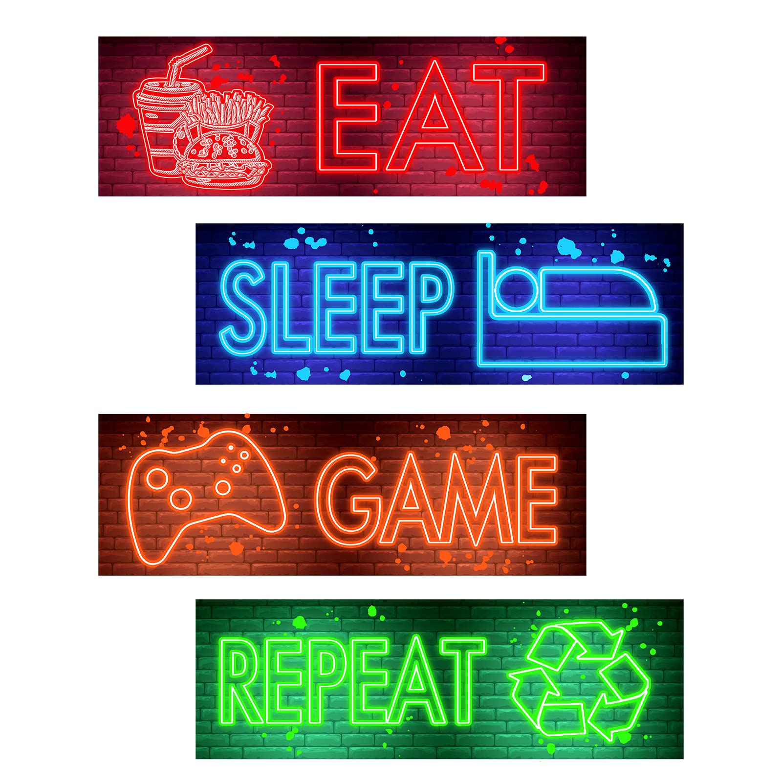 clothmile neon video game wall decal hero design adds bold eye-catching room decor.