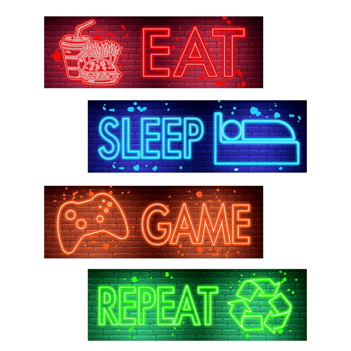 clothmile neon video game wall decal hero design adds bold eye-catching room decor.