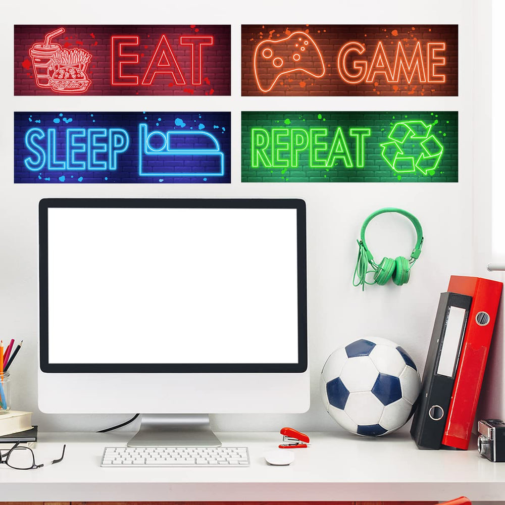 clothmile neon video game wall decal patterns highlight vivid game-themed art.