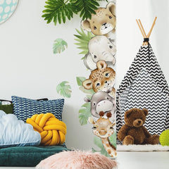 clothmile watercolor jungle giraffe wall decal cheerful bedroom focal point