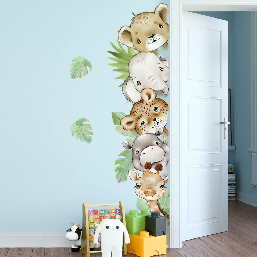 clothmile watercolor jungle lion wall sticker lively classroom decor
