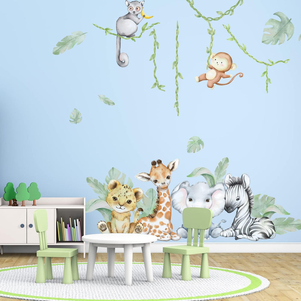 clothmile woodland animals forest scene decal creates immersive bedtime ambience.