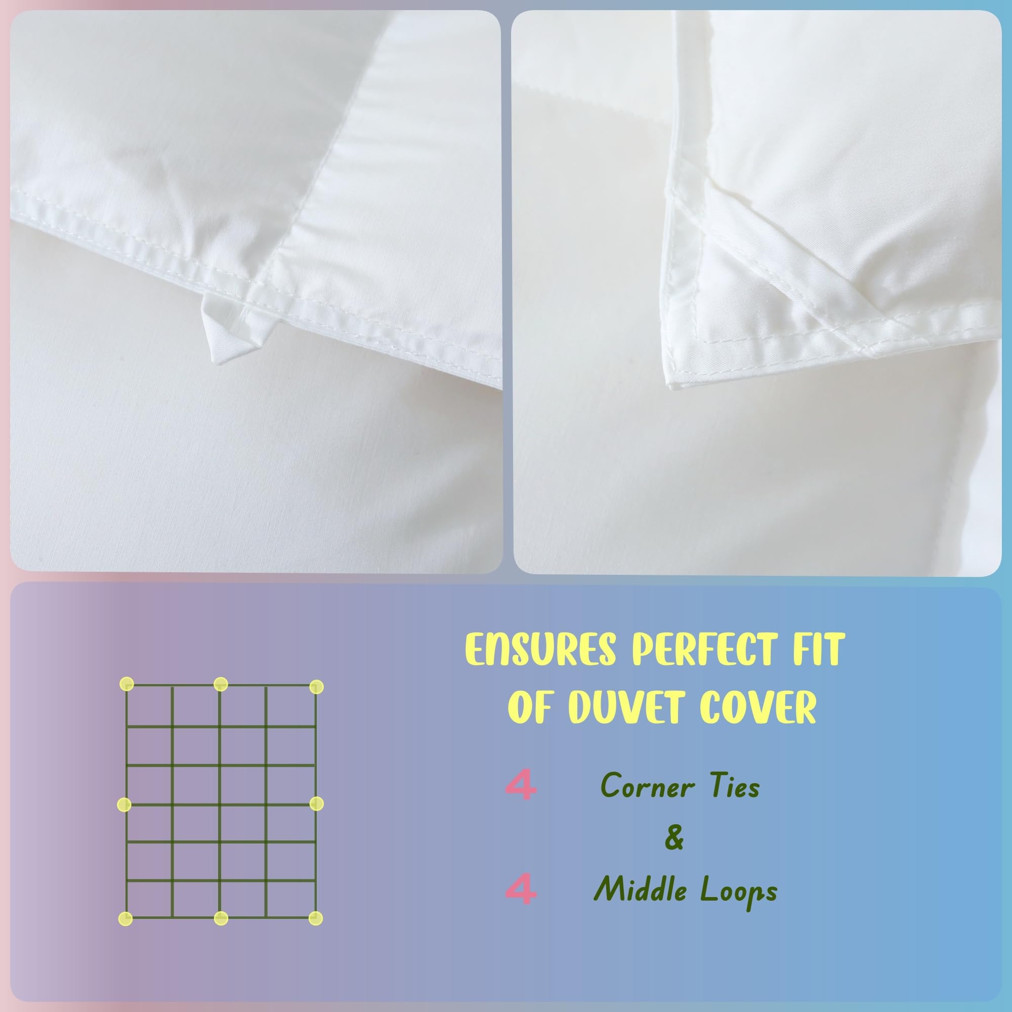 CLoucl baby comforter eight-horn ties shown to secure duvet