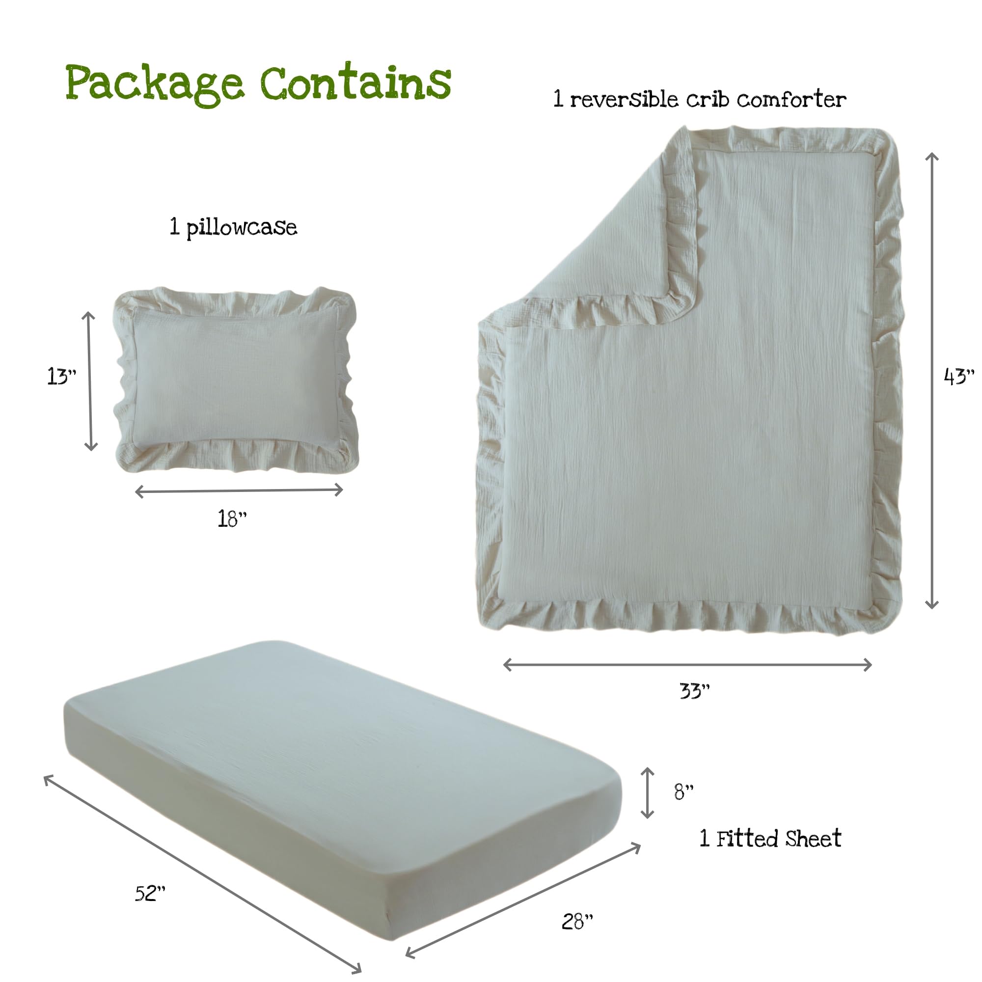 CLoucl all-season soft crib set for breathable warmth
