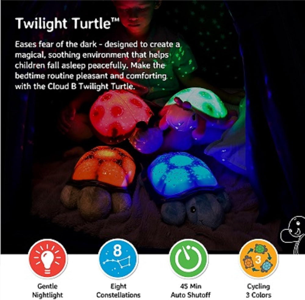 Cloud b Calming Nightlight Star Projector displays 8 constellations for a calming bed scene.